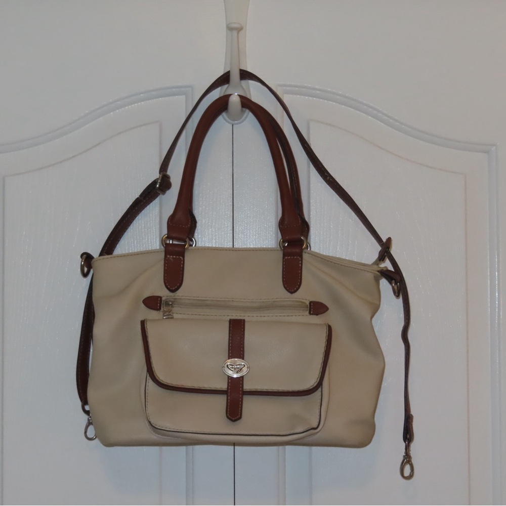 Cream and Brown Handbag